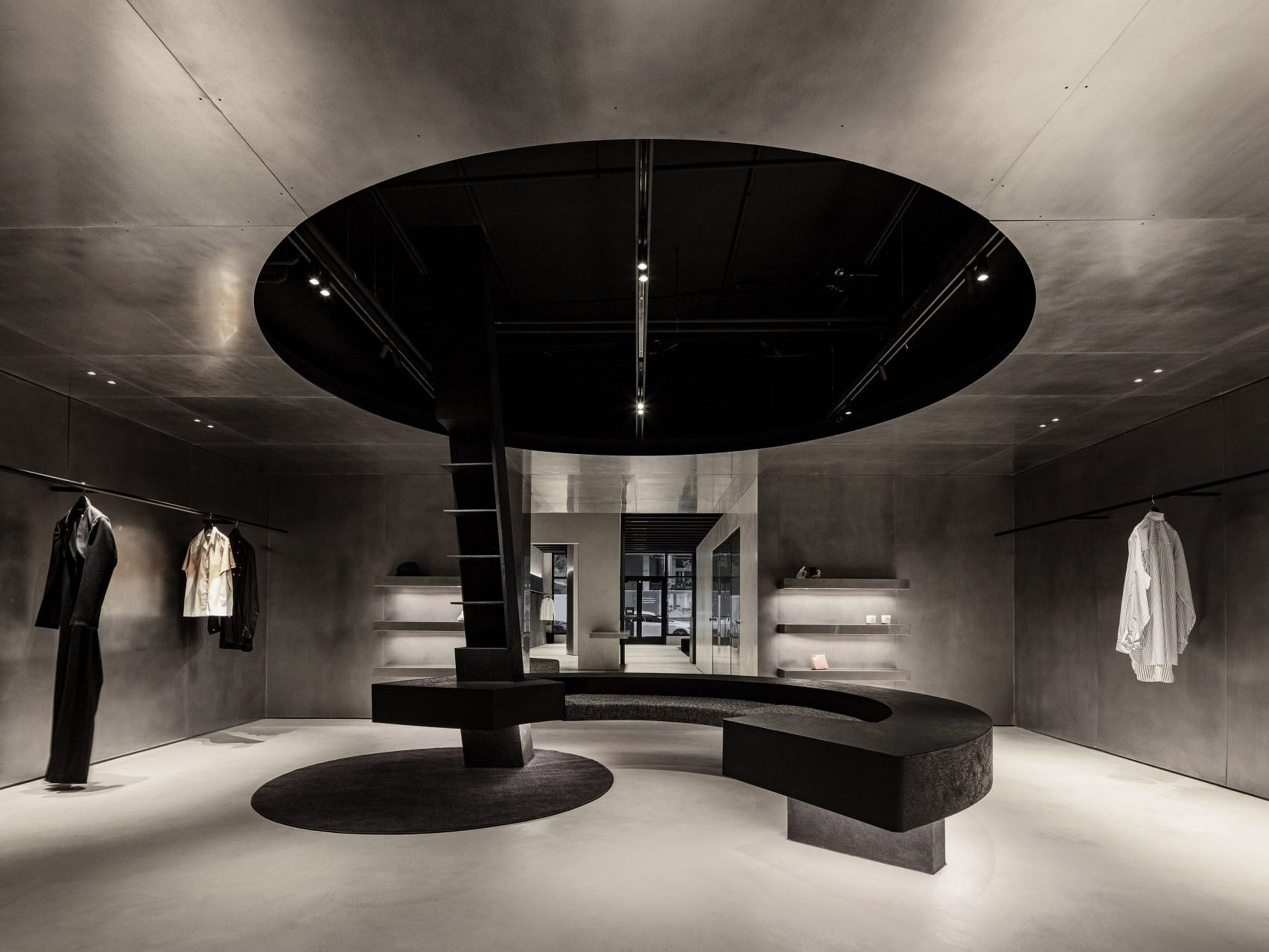 Metallic retail interiors
