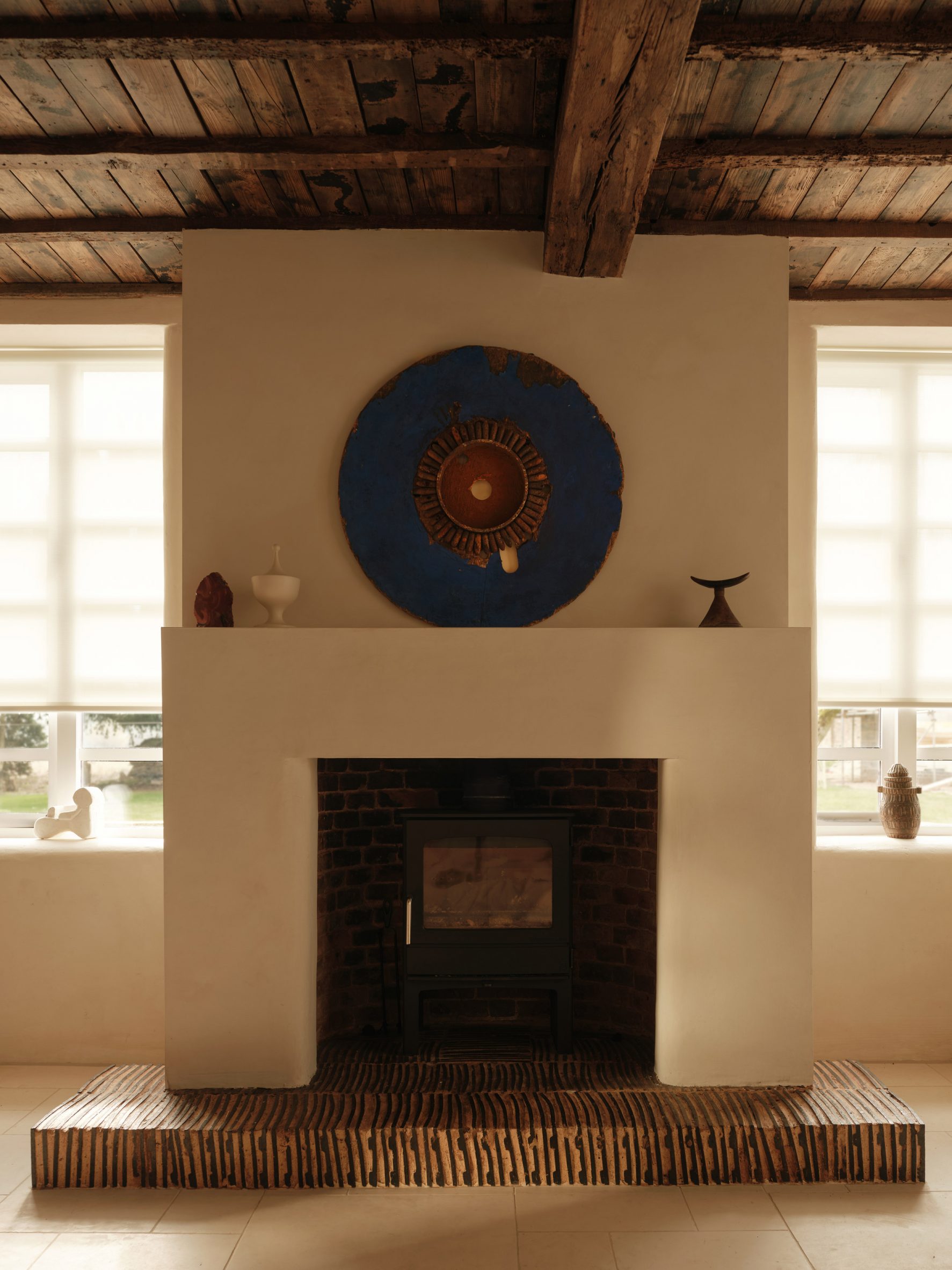 Ceiling beams in UK farmhouse