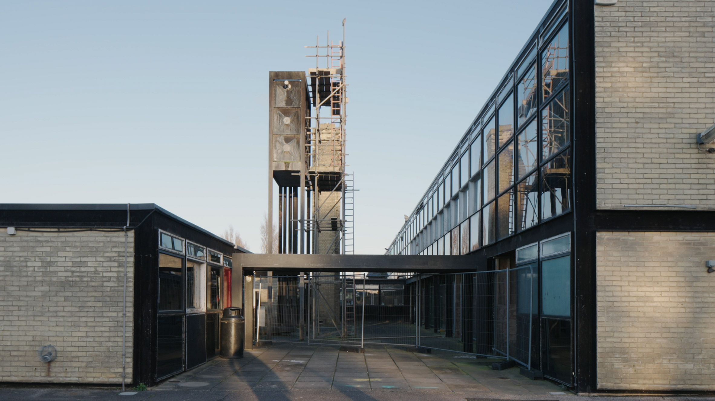 Free-standing water tower at Smithdon High School