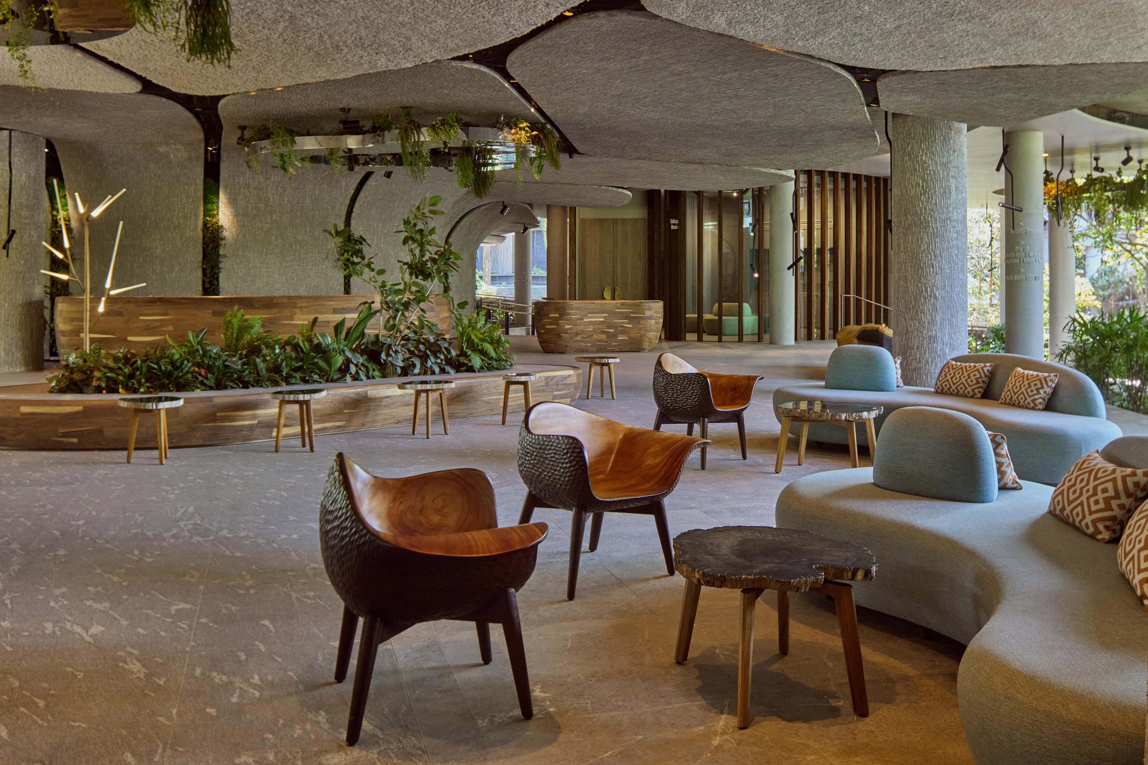 Lobby interior at Singapore hotel