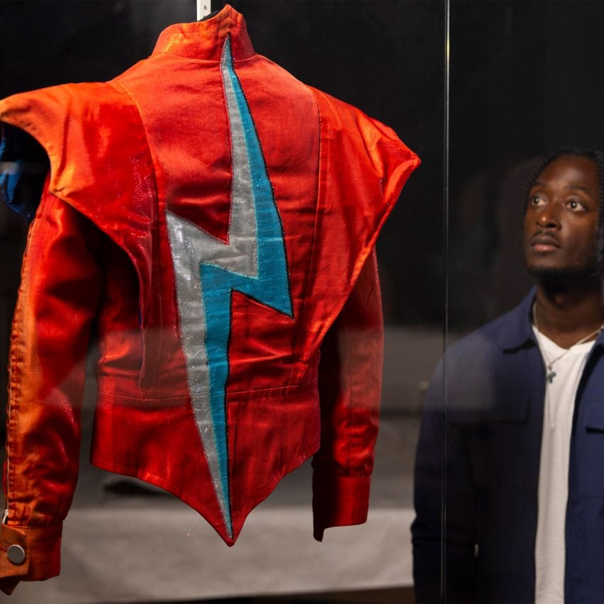 Aladdin Sane jacket at the David Bowie Centre in the V&A East Storehouse