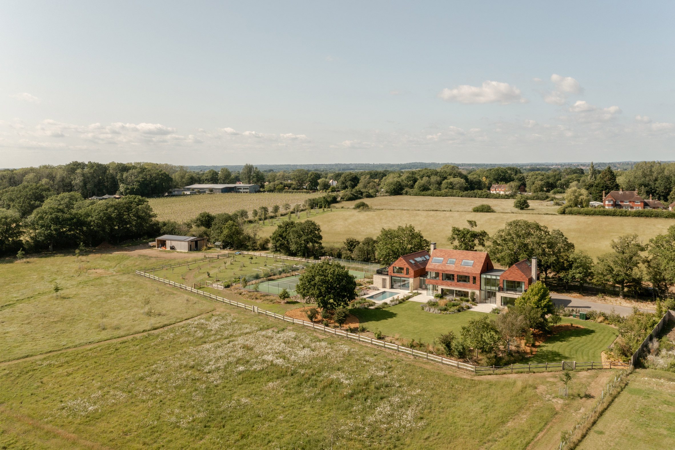 Aerial view of Bulls Barn house by Selencky Parsons