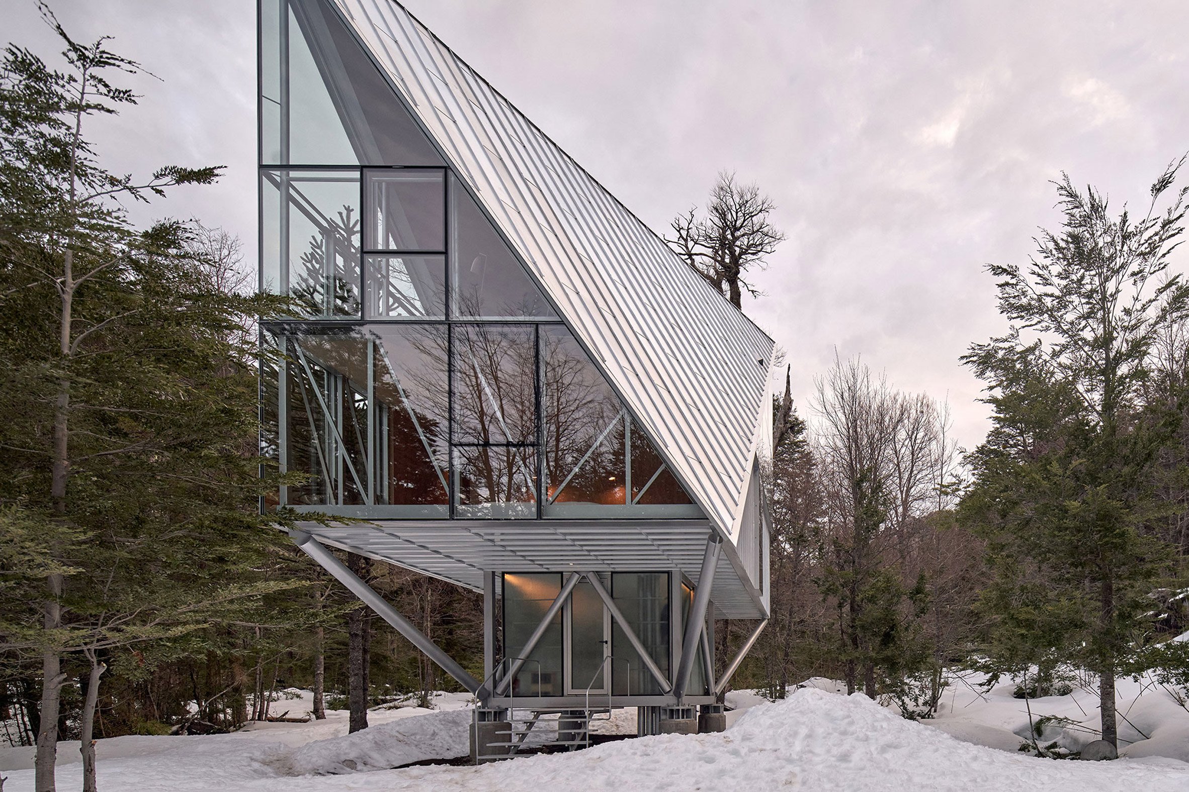 Raised metallic house