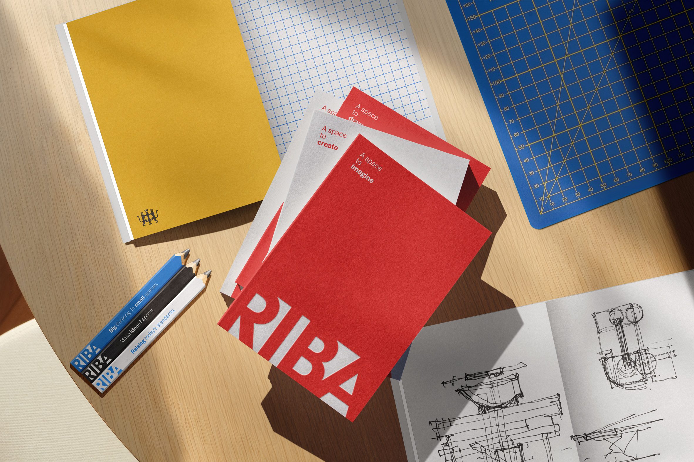 RIBA logo redesign on stationary